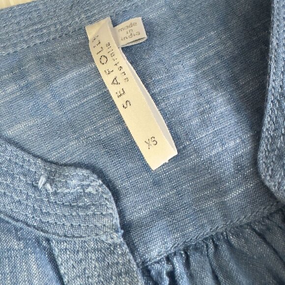 Seafolly Australia Boyfriend Beach Shirt Cover-Up XS Chambray‎ Blue Tunic - Picture 11 of 12